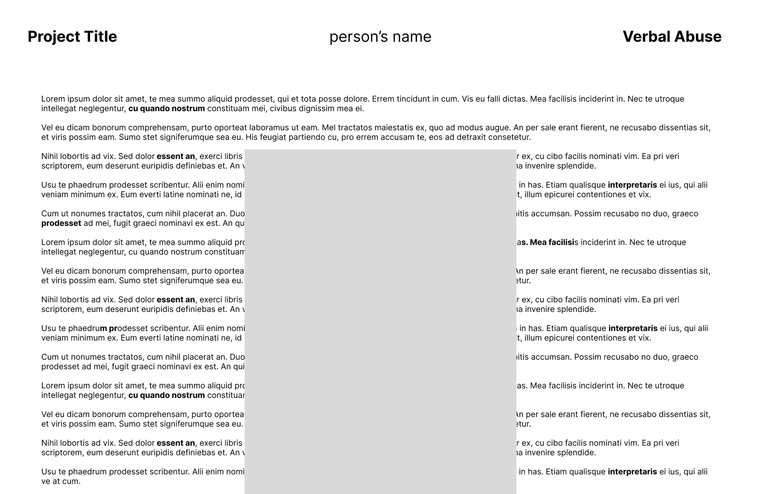Bruise — design development layout 3
